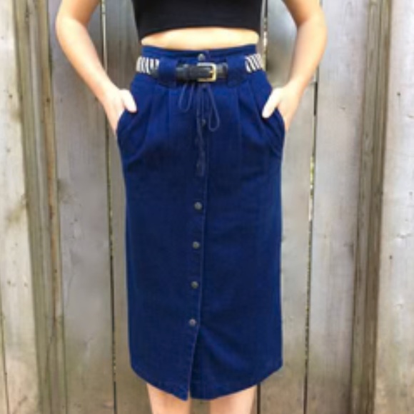 Vintage classic Long jeans look skirt - Picture 1 of 7